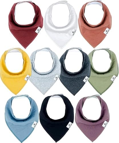 Diaper Squad 10-Pack Organic Cotton Baby Bibs for Baby Boy, Girl - Image 1