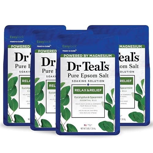 Dr Teal's Epsom Salt - Relax & Relief - Eucalyptus Essential Oils - 3 lb - Pack of 4 - Image 1