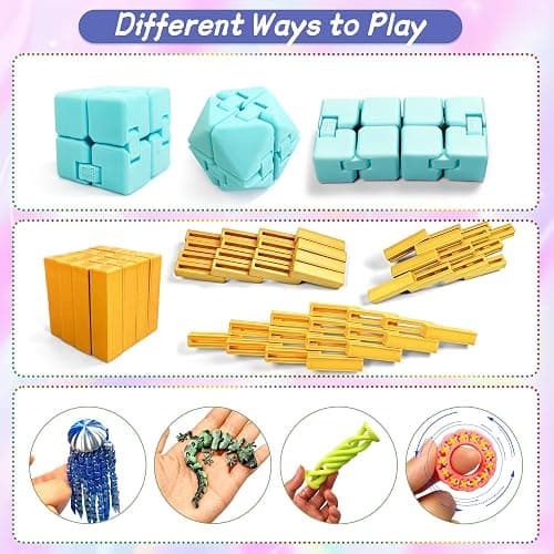 AQXYTK 12 Pcs 3D Printed Fidget Toys, Little Pain Ouchies Fidget, Spinners Fidget Cube for Teens& Adult, Sensory Anxiety Relief, ADHD, Autism, Party Favors, Easter Gift thumbnail 3