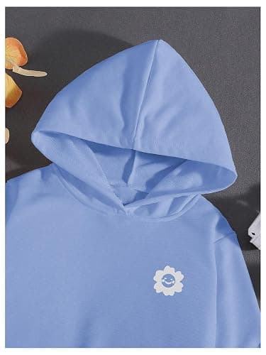 COZYEASE Girls' Letter Graphic Print Cute Hoodies Long Sleeve Pullover Hoodie Sweatshirt thumbnail 3