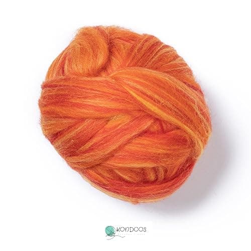 Kondoos Multi Colored Natural Wool roving, 1 lb. Best Wool for Needle Felting, Wet Felting, handcrafts and Spinning. (Dawn, 1lb) thumbnail 2