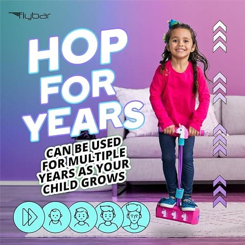 Flybar My First Foam Pogo Jumper for Kids Fun and Safe Pogo Stick for Toddlers, Durable Foam and Bungee Jumper for Ages 3 and up, Supports up to 250lbs thumbnail 6