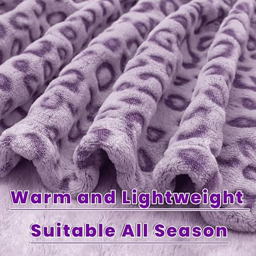 Purple Throw Blanket, Cozy Soft Warm Small Blanket for Couch Room Decor, All Season Purple Gifts for Kids Girls 40x50 Inches thumbnail 7
