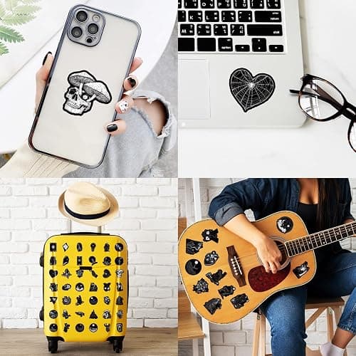 50Pcs Black Anime Stickers Pack, Waterproof Cool Graffiti Decals for Laptop, Skateboard, Journal, Scrapbooking, Water Bottle, Hydro Flask, Computer thumbnail 6