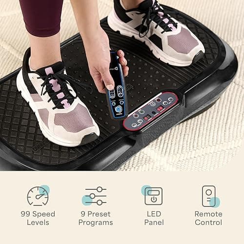 Lifepro Waver Vibration Plate Exercise Machine for Lymphatic Drainage, Muscle Activation, Full-Body Workout Vibrating Platform with Loop Bands, Fitness Equipment for Strength Toning & Fat Loss thumbnail 5