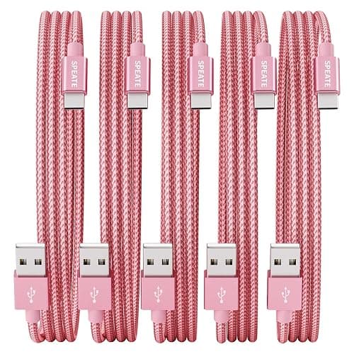 SPEATE USB to USB C Cable (5-Pack, 3/3/6/6/10FT), USB A to Type C Cable, Fast Charging Nylon Braided Sync Transfer Cord USB C Charger for Phone 16/15/iPad, Galaxy S/Note/A, Pixel and More - Image 1