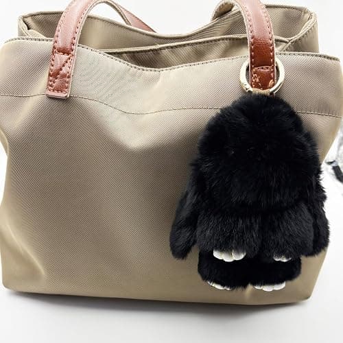 Unpafcxddyig Bunny Keychain Cute Rex Rabbit Fur Keychain Car Handbag Keyring thumbnail 2