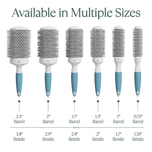 Professional Round Brush for Blow Drying - Small Ceramic Ionic Thermal Barrel Brush for Sleek, Precise Heat Styling and Salon Blowout - Lightweight Round Hair Brush (Barrel 1.3 inch, Bristle 2 Inch) thumbnail 9