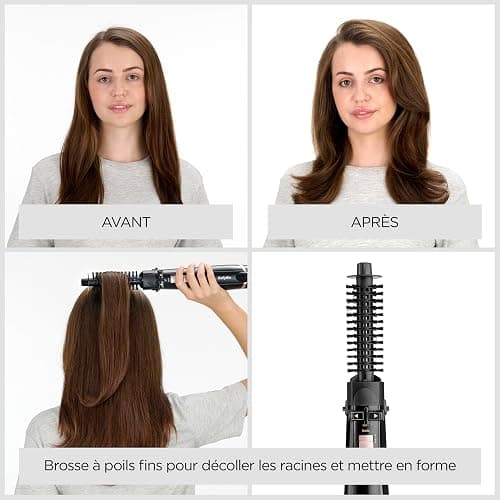 BaByliss Brosse soufflante rotative Dry, Straighten and Style - Pour sécher, lisser et mettre en forme, Fonction ionique, Avec 4 accessoires interchangeables, Noir, AS200E thumbnail 6