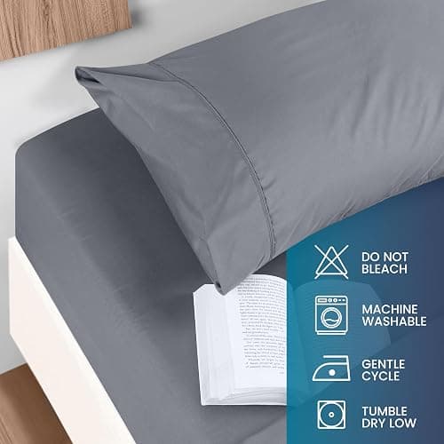 Utopia Bedding Queen Sheet Set - Brushed Microfiber - Soft Bed Sheets for Queen Size Bed Set - Luxury Bedding Sheets with Fitted Sheet, Flat Sheet & 2 Pillow Cases - Deep Pocket (Grey) thumbnail 6
