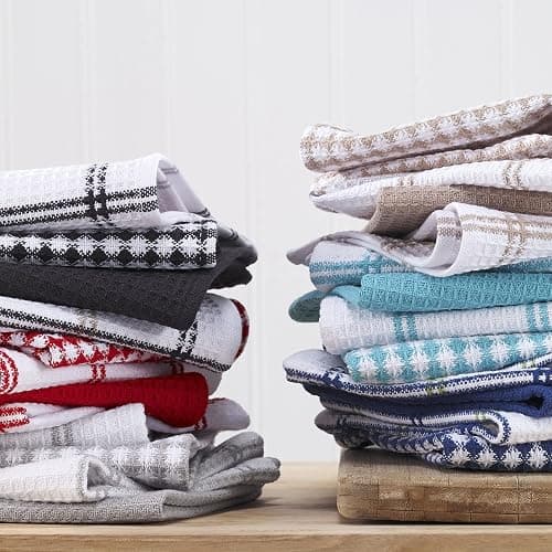 T-FAL Premium Waffle Dish Cloths: Highly Absorbent, Super Soft Long Lasting - 100% Cotton, 12"x13" Flat Waffle Dish Towel for Cleaning & Drying Dishes, (4-Pack), Sand thumbnail 6
