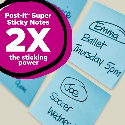 Post-it 100% Recycled Paper Super Sticky Notes, 3 in. x 3 in., 5 Pads, 70 Sheets per Pad, Oasis Collection, School Supplies and Office Products thumbnail 4