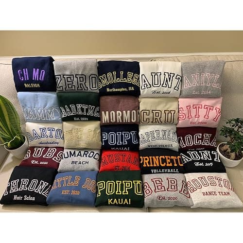 Custom Embroidered Sweatshirts and Hoodie Design Your Own, Personalized Sweatshirts Hoodie For Everyone, Customize Text On Sleeve, Add Your Own Custom Text, Personalized Embroidery Gift, Christmas thumbnail 2