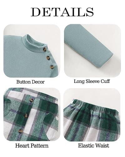 YOURUIKEY Cute Clothes for Girls Fall Winter Kids 2 Piece Outfits Sweater Plaid Skirt Tween Girls Clothing Dresses Set 8-12 thumbnail 5