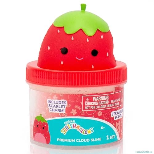 Original Squishmallows Scarlet Premium Cloud Slime - Limited Release, Strawberry Scent, 8 oz. Jar thumbnail 7
