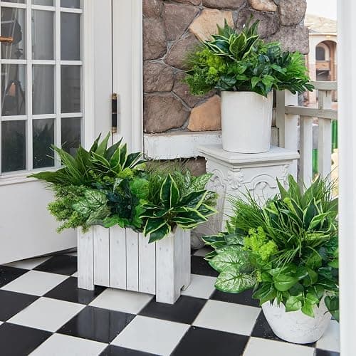 Clycaloor 18Pcs Outdoor Artificial Boxwood UV Resistant Fake Stems Plants, Faux Plastic Greenery for Indoor Outside Hanging Plants Garden Porch Window Box Home Wedding Farmhouse Décor thumbnail 2