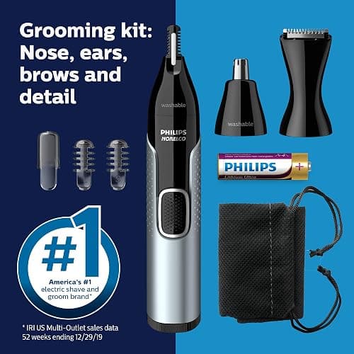 Norelco Philips Nose Trimmer 5000 for Nose, Ears, Eyebrows Trimming Kit, NT5600/62 thumbnail 6