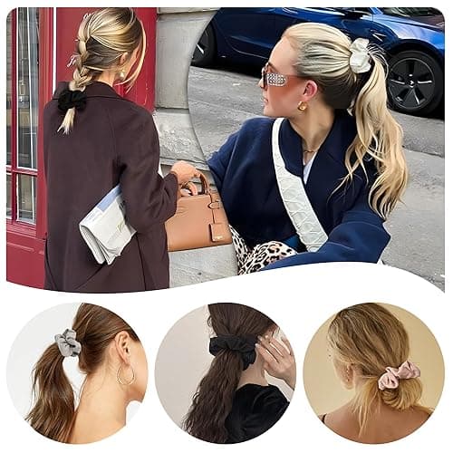Pocket Scrunchies Hair Ties with Hidden Zipper Stash Scrunchy Ponytail Holder Secret Compartment Items - 1 Count (Pack of 4) - Basic Color thumbnail 9