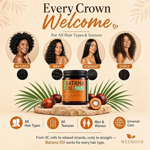 WEEMOTD 100% Raw Batana Oil for Hair, Unrefined Conditioning Scalp Oil from Honduras, Moisturizing Hair Mask, Adds Shine & Softness for Men & Women, 4.06 fl oz thumbnail 4