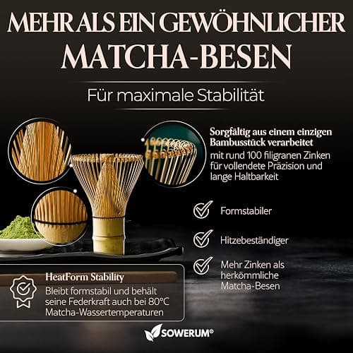 Matcha Set Rosa 5-teilig [TESTSIEGER] Schale mit Ausgießer und extra robustem Matchabesen Macha Tea Set für Starter aus Keramik, Matcha Besen, Bambus Löffel, Chasen,Whisk, Matcha Bowl, Matchaset thumbnail 3