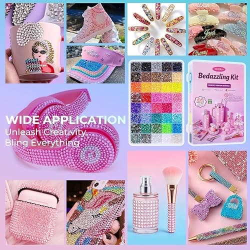 Bedazzling Kit 40000Pcs 40 Colors 3mm Resin Jelly Rhinestones - Diamond Art | Multicolor Flatback Gems Nail Crafting Makeup, with 4Pcs 10ml B7000 Jewelry Glue & Tools - Christmas Birthday Gifts for Women thumbnail 7