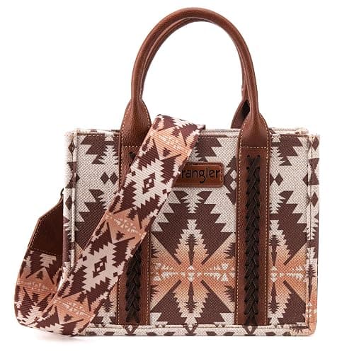 Wrangler Aztec Tote Bag for Women Boho Western Top Handle Shoulder Purse and Handbag - Image 1