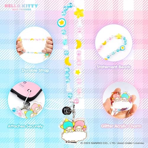 iFace Hello Kitty and Friends Beaded Wristlet Universal Phone Charm Strap - Cute Wrist Chain Lanyard Aesthetic Decor Strap for Cell Phone Camera Keys AirPods Keychains thumbnail 2