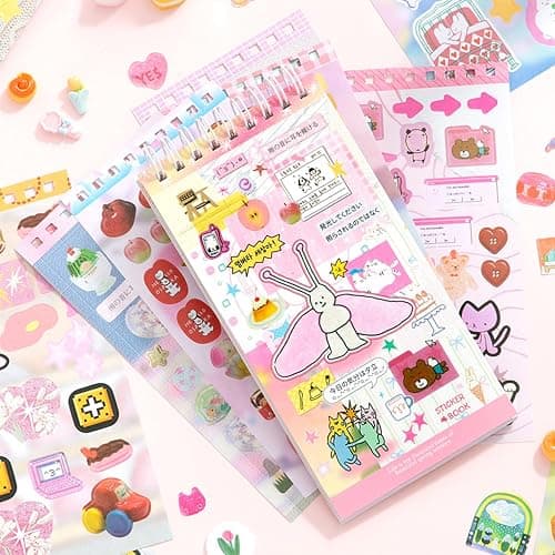 40 Sheets Japanese Sticker Book – Junk Journal Supplies & Scrapbooking Embellishments | Kawaii Sticker Book for Planners, Junk Journals, Vision Board Supplies,Scrapbooks –Prayer Board Supplies thumbnail 4