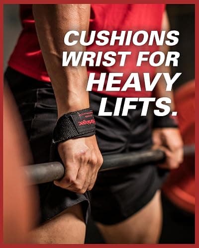Harbinger Padded Cotton Lift Straps - Soft, Supportive Neotek Wrist Pads - 21.5" Length, 1.5" Width - Reinforced Edges & Heavy-duty Stitching - Cushions Wrists for Lifting Support thumbnail 2