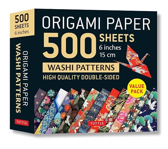 Origami Paper 500 sheets Japanese Washi Patterns 6" (15 cm): Double-Sided Origami Sheets with 12 Different Designs (Instructions for 6 Projects Included) - Image 1