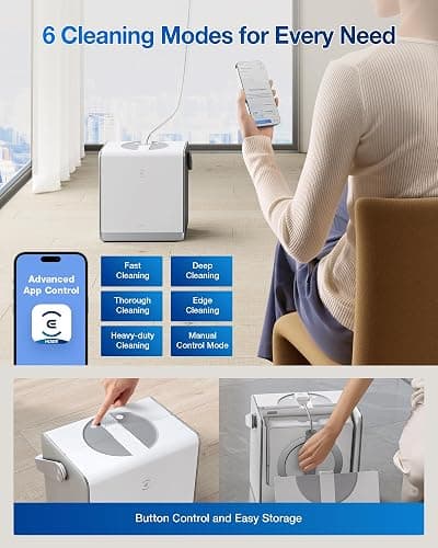 ECOVACS WINBOT W2 PRO Omni Portable Window Cleaning Robot with Multi-Functional Station, Charging While Working, Intelligent Cleaning with Triple Nozzle Water Sprayer, 12-Level Protection thumbnail 8