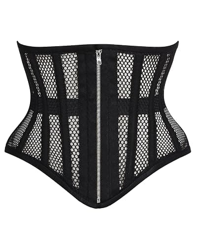 Heavy Duty Underbust Steel Boned Waist Trainer Cincnher Womens Waspie Mesh Corset - Image 1