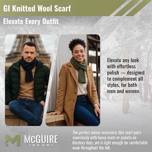M MCGUIRE GEAR Genuine US Army Military GI 100% Wool Warm Winter Scarf, Made in USA thumbnail 4