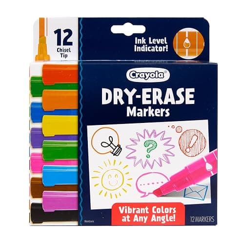 Crayola Take Note Dry Erase Markers for School (12ct) Teacher Classroom Supplies, Chisel Tip Whiteboard Markers, Spring Crafts, Low Odor thumbnail 2