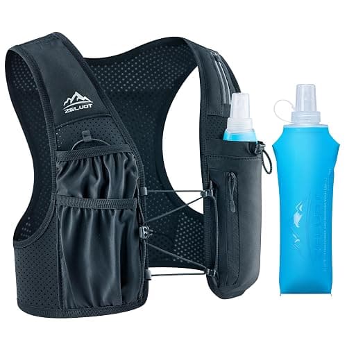 Zelvot Running Vest for Women Men, USA Original Patent, Adjustable Chest Straps Running Hydration Vest with 500ml Soft Flask, Lightweight Reflective Hydration Backpack for Marathon - Image 1