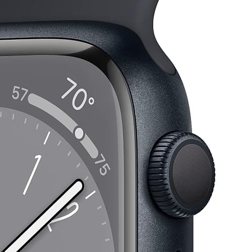 Apple Watch Series 8 [GPS, 45mm] - Midnight Aluminum Case with Midnight Sport Band, M/L (Renewed) thumbnail 3