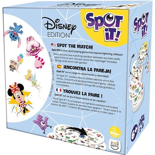 Spot It! / Dobble Disney (ML) - Fun Matching Game for Kids - Ages 6+ - 2-8 Players - 15 Minute Playtime - Made by Zygomatic thumbnail 4
