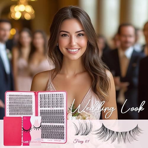 Lash Clusters Lash Clusters kit 536PCS Lashes 30D40D Lash Extension Kit Wispy Natural D Curl EyeLashes Clusters DIY At Home thumbnail 6