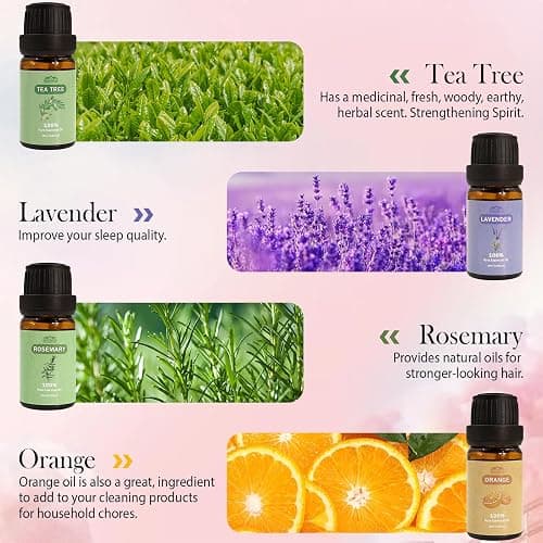 Aromatherapy Essential Oils Set, Pure Essential Oils for Diffusers for Home Care, Skin, Candle Making 8pcs -Peppermint, Lavender, Eucalyptus, Tea Tree, Rose, Rosemary, Clove, Orange 10 ML thumbnail 4