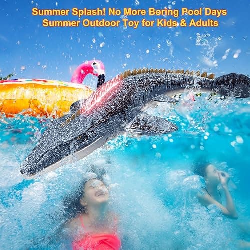 Remote Control Mosasaurus Dinosaur Toys for Boys Kids, Rechargable Swimming Pool High Simulation Toys, Electric RC Sea Monster with Light & Spray Water Birthday Gift for Ages 3 4 5 6 7 8 9 thumbnail 6