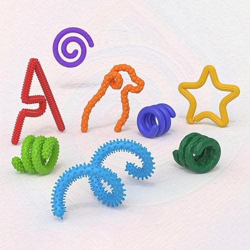 Sensory Sticks Fidget Toy for Kids Adult,8Pcs Bendable Textured Flexible Fidget Stick for Anxiety Autistic ADHD,Calm Down Travel Essentials Toys, Quiet Fidgets for Classroom Must Have thumbnail 8