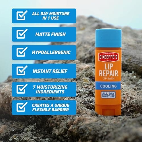 O'Keeffe's Lip Repair Lip Balm With Cooling Relief for Dry, Cracked Lips - Stick (2 Pack) - Moisturizer for Very Dry Lips thumbnail 8
