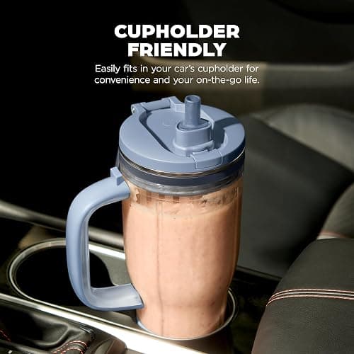 Ninja Blendboss™ | Personal Blender for Smoothies & Frozen Drinks | 26oz Travel Tumbler with LeakProof Lid, Chug Spout & Detachable Straw | Auto-iQ Technology | Cyberspace | DB351CY thumbnail 10