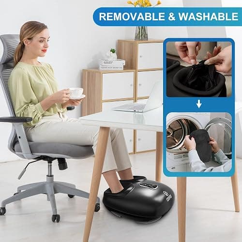 COMFIER Shiatsu Foot Massager with Heat,Vibration,Rolling Compression,FSA Eligible Feet Massager Machine for Plantar Fasciitis,Neuropathy Pain, Fits Size up to 13“,Christmas Gifts for Women,Men,HSA thumbnail 8