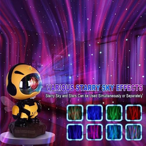 Star Galaxy Night Light Projector for Kids Bedrooms -Star Projector- Little Bee Projector Lamp- Galaxy Projector with Timing and Remote Control Functi thumbnail 2