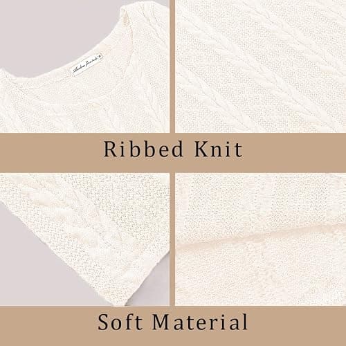 Mansy Sweater Dress for Women Cable Knit Ribbed A-Line Short Fitted Pullover Sweaters Dresses Fall Winter thumbnail 4