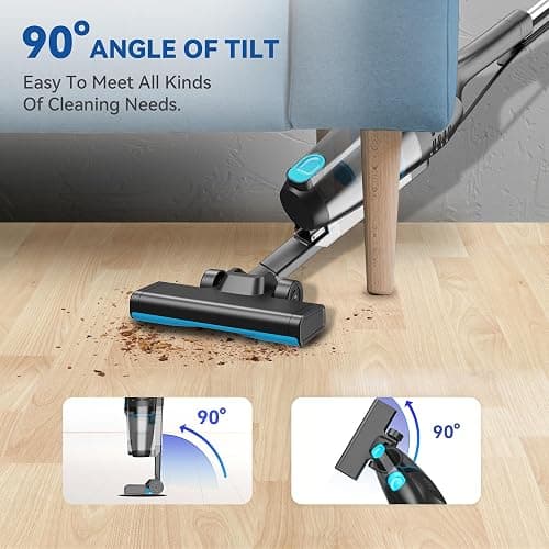 Vazone R6X Corded Stick Vacuum Cleaners for Home, 20Kpa Powerful Suction Stick Vacuum with 16Ft Cord, 2 in 1 Lightweight Handheld Vacuum Cleaner for Hardwood Floor Pet Hair thumbnail 4