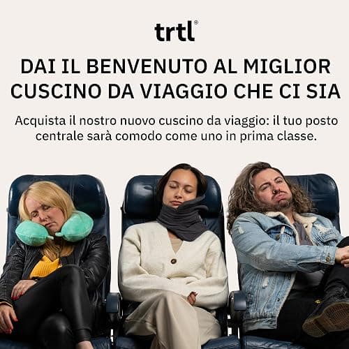 trtl Travel Pillow Nero | Cuscino da viaggio salvaspazio | Per viaggiare comodamente in aereo, auto e autobus | Sistema di supporto unico | Lavabile in lavatrice thumbnail 2