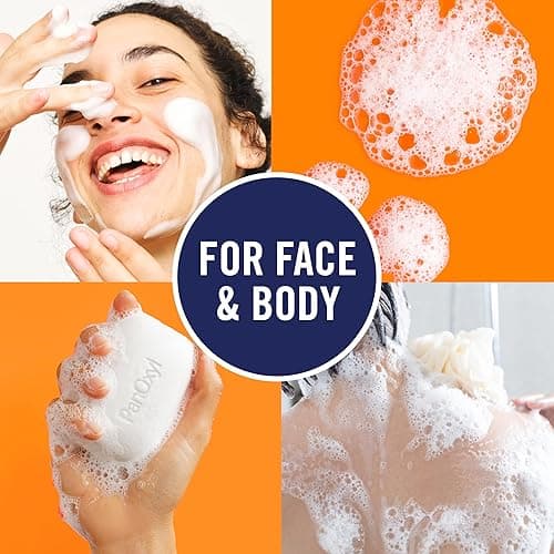 PanOxyl Acne Treatment Bar with 10% Benzoyl Peroxide, Maximum Strength Acne Bar for Face, Chest, and Back, Soap-Free Body Wash, Treats Acne Pimples, Whiteheads, Blackheads, pH Balanced, Vegan, 4 oz thumbnail 6
