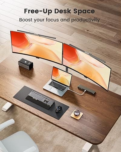ErGear Dual Monitor Stand, Heavy Duty Adjustable Monitor Desk Mount for 2 Screens up to 32 Inches, Fully Adjustable Height, Tilt, Swivel, Rotate, Supports 17.6 lbs per Monitor Arm, Easy Installation thumbnail 8